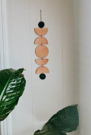 Leather Moon Wall Hanging